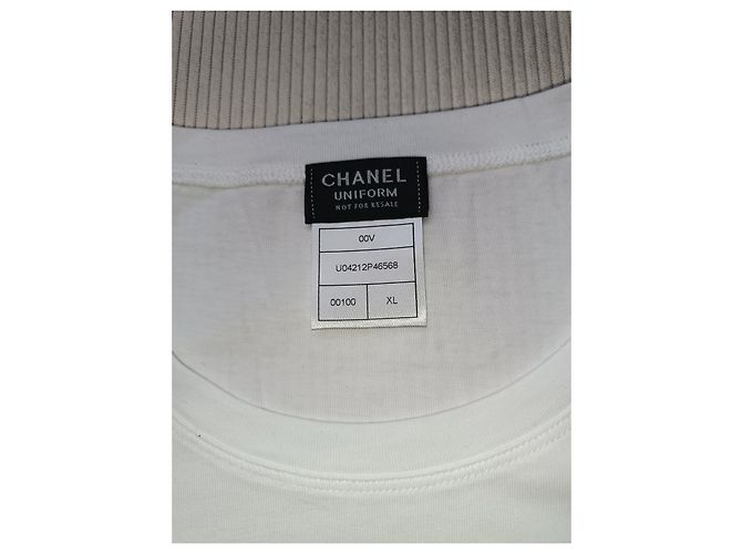 Chanel Cuello redondo ts algodon mercerise Blanco - vista 2