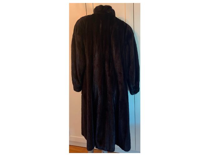 Autre Marque Abrigo de piel de visón negro de piel completa de Saga Mink - vista 12