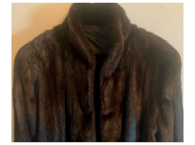 Autre Marque Abrigo de piel de visón negro de piel completa de Saga Mink - vista 13