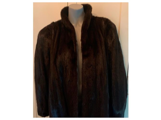 Autre Marque Abrigo de piel de visón negro de piel completa de Saga Mink - vista 2