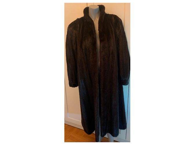 Autre Marque Abrigo de piel de visón negro de piel completa de Saga Mink - vista 3