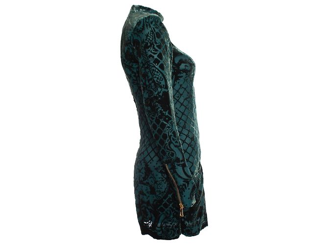 Autre Marque Balmain X H&M, grünes Samtkleid - Ansicht 2