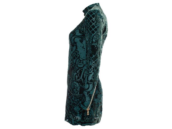 Autre Marque Balmain X H&M, grünes Samtkleid - Ansicht 4