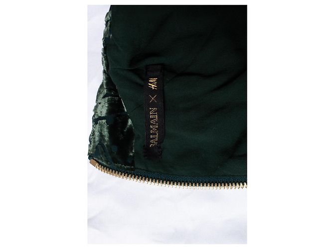 Autre Marque Balmain X H&M, grünes Samtkleid - Ansicht 5