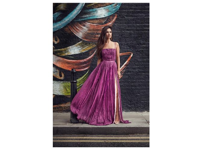 Autre Marque Monique Singh, Abendkleid aus Seide Pink Lila - Ansicht 3