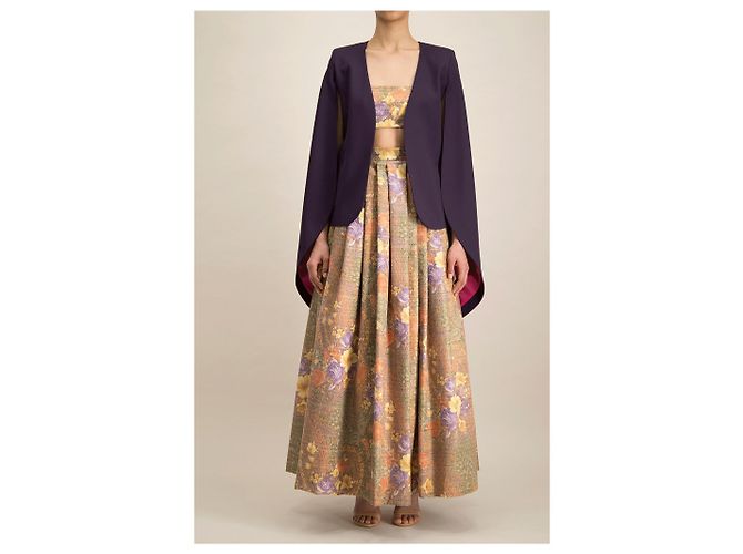 Autre Marque Monique Singh, Cape-Jacke aus Gaberdine Pink Lila - Ansicht 3