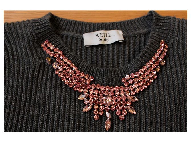 Pull avec stass Weill Gris anthracite - vue 2