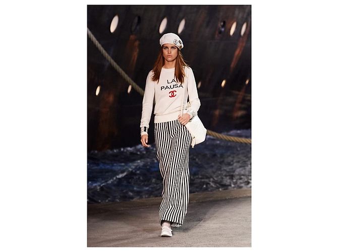 Chanel La Pausa Cruise Pullover weiß aus Kaschmir - Ansicht 6