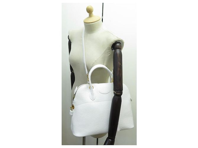 Hermès BORSA A MANO HERMES BOLIDE 35 BORSA A MANO IN PELLE DI STRUZZO BIANCA CM Bianco - vista 12