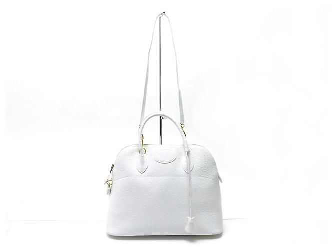 Hermès BORSA A MANO HERMES BOLIDE 35 BORSA A MANO IN PELLE DI STRUZZO BIANCA CM Bianco - vista 2