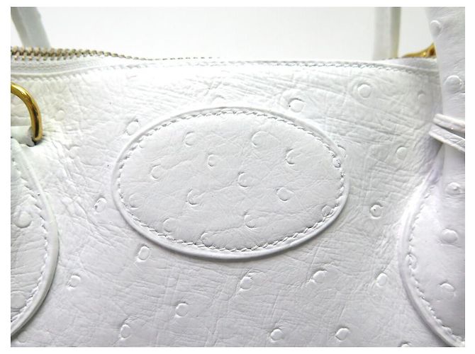 Hermès BORSA A MANO HERMES BOLIDE 35 BORSA A MANO IN PELLE DI STRUZZO BIANCA CM Bianco - vista 5