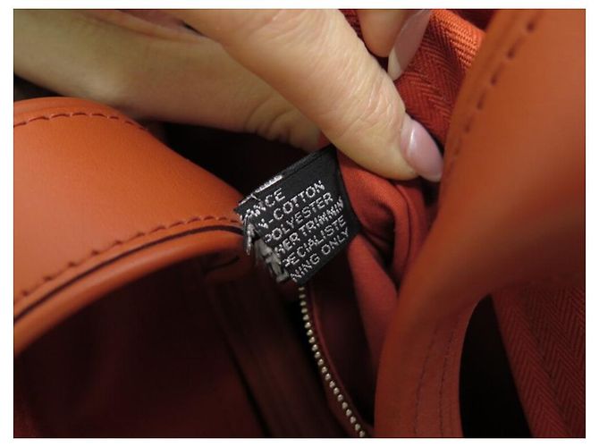 Hermès NUOVA BORSA A MANO HERMES ACAPULCO PM CABAS IN TELA E PELLE ROSSO MATTONE - vista 7