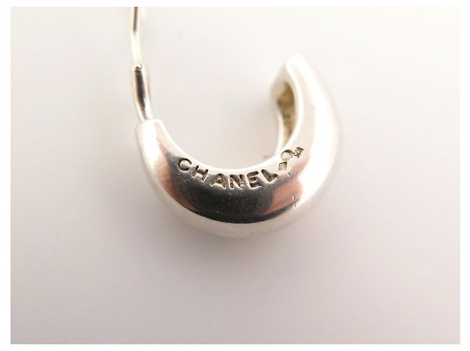 ORECCHINI IN ARGENTO STERLING CON LOGO CHANEL CREOLES 25ORECCHINI A CERCHIO IN ARGENTO GR - vista 3