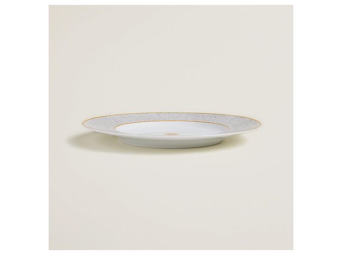 Hermès Hermes: Placa de apresentação em mosaico 24 ct ouro 31,5 cm Branco - vista 2