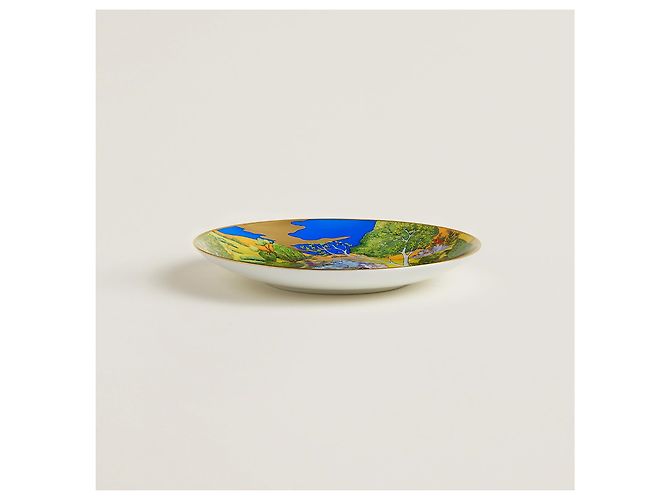 Hermès Hermes:  Cheval d’Orient bread plate n°2, porcelain.  16 cm Multiple colors - view 2