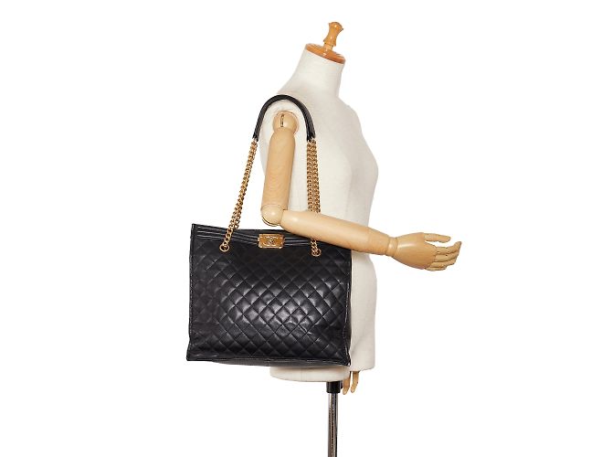 Boy CHANEL Sacs à main Classique CC Shopping Noir - vue 9