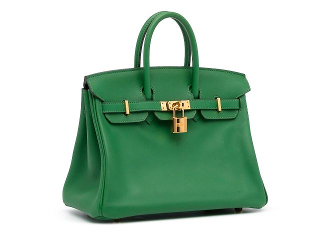 Hermès Borse HERMES Birkin 25 Verde - vista 2