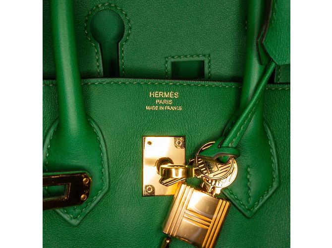 Hermès Borse HERMES Birkin 25 Verde - vista 7