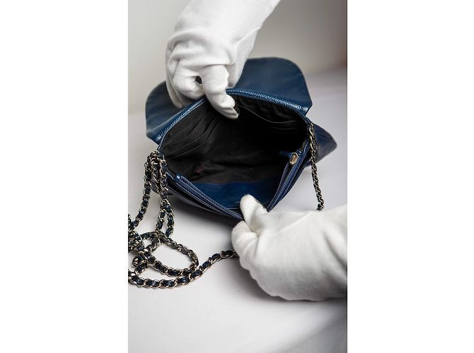 CHANEL Handbags Wallet on Chain Blue - view 4