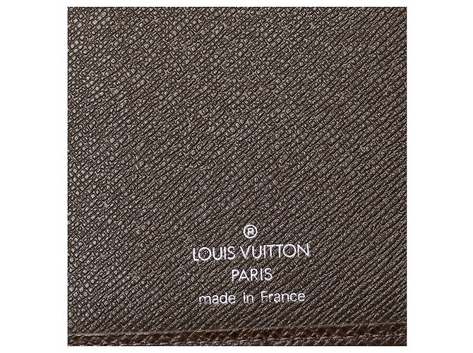 Cartera Louis Vuitton Brown Taiga Brazza Castaño Marrón oscuro - vista 7