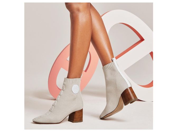 Hermès Hermes Volver 60 Botines nocciola/blanc Blanco - vista 2