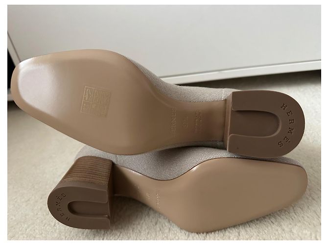 Hermès Hermes Volver 60 Botines nocciola/blanc Blanco - vista 4