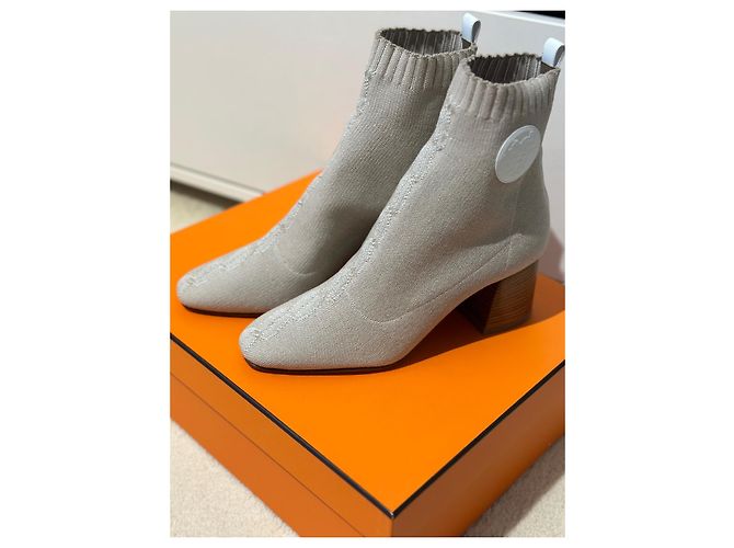 Hermès Hermes Volver 60 Botines nocciola/blanc Blanco - vista 6