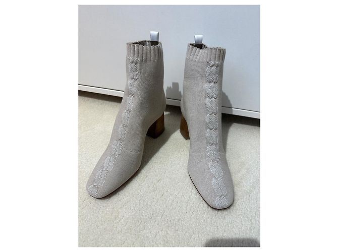 Hermès Hermes Volver 60 Botines nocciola/blanc Blanco - vista 9