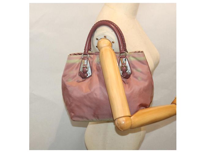 PRADA Borsa a mano Nylon Rosa Auth am5092 - vista 22