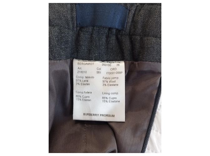 Burberry Prorsum Falda midi de lana a rayas de Burberry Gris antracita - vista 11