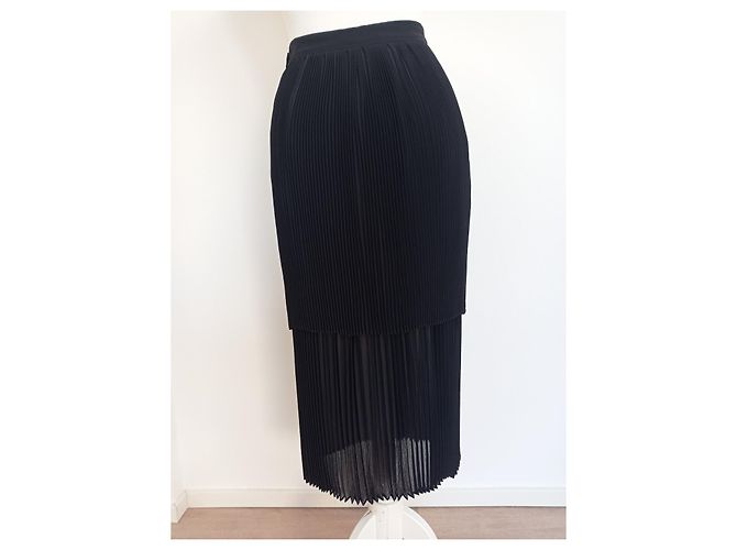 Autre Marque Falda midi plisada de Giò Moretti Negro - vista 6