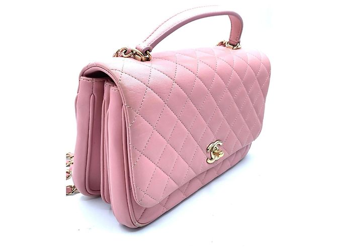Chanel 19 Borsa a mano Chanel Puerto Banus in pelle rosa - vista 6