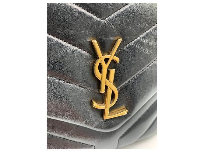 saint laurent lou lou pelle nera Nero - vista 3