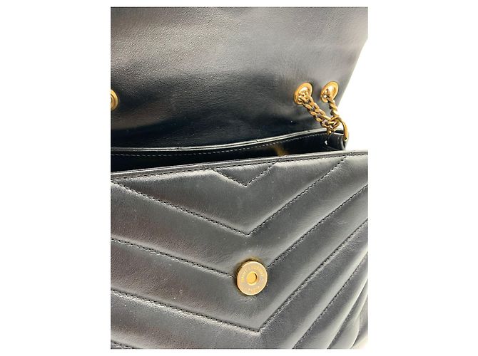 saint laurent lou lou pelle nera Nero - vista 4