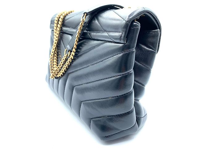 saint laurent lou lou pelle nera Nero - vista 5