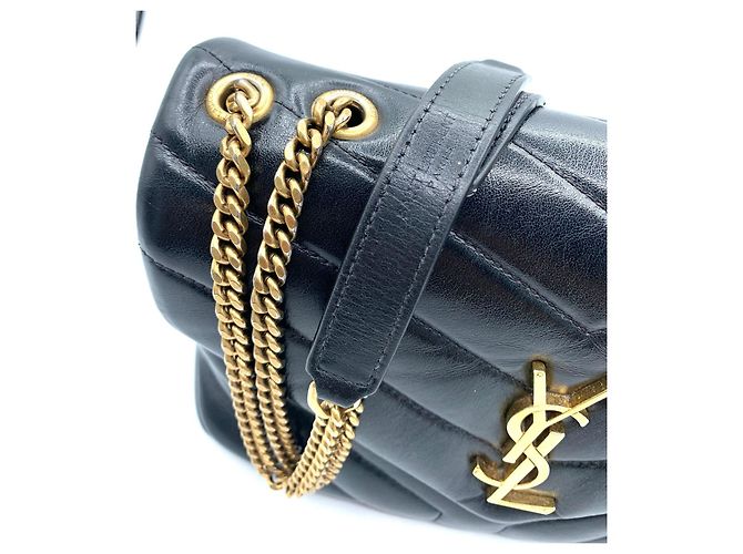 saint laurent lou lou pelle nera Nero - vista 7