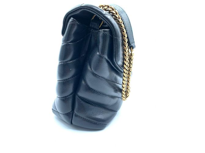 saint laurent lou lou pelle nera Nero - vista 8