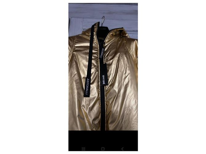 Chaqueta acolchada larga reversible Roberto Cavalli Negro Dorado - vista 11