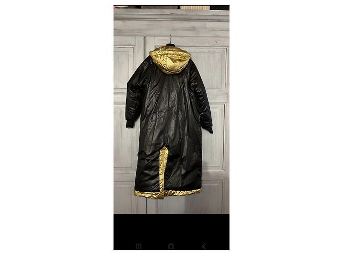 Chaqueta acolchada larga reversible Roberto Cavalli Negro Dorado - vista 5