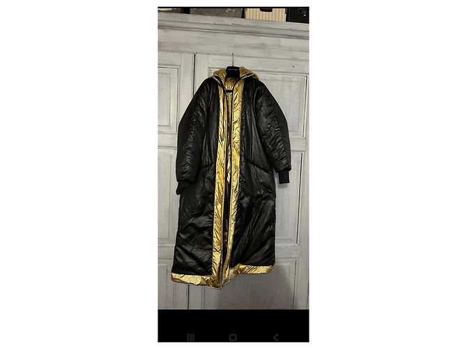 Chaqueta acolchada larga reversible Roberto Cavalli Negro Dorado - vista 6