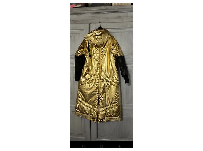 Chaqueta acolchada larga reversible Roberto Cavalli Negro Dorado - vista 7