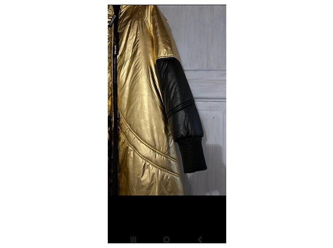 Chaqueta acolchada larga reversible Roberto Cavalli Negro Dorado - vista 9