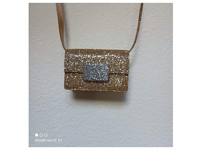 Saint Laurent Piccola Borsa da Sera Dorata con Paillettes D'oro - vista 2