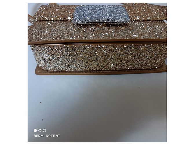 Saint Laurent Piccola Borsa da Sera Dorata con Paillettes D'oro - vista 5