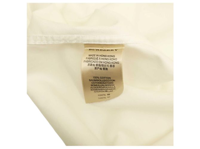Burberry Brit Camicia da uomo casual in cotone bianco taglia XXL - vista 5