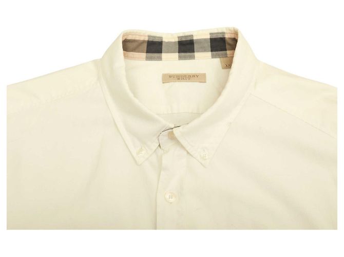 Burberry Brit Camicia da uomo casual in cotone bianco taglia XXL - vista 7