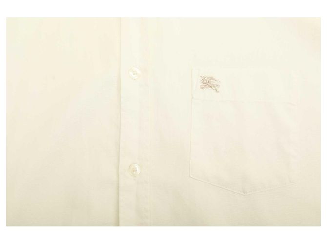 Burberry Brit Camicia da uomo casual in cotone bianco taglia XXL - vista 8