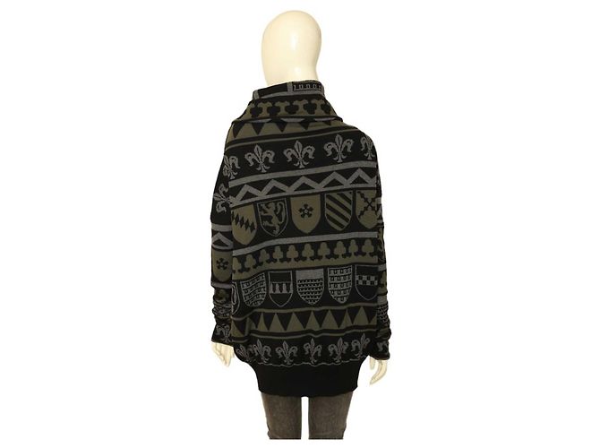 Stella Mc Cartney Stella McCartney Schwarzgrauer Kaschmir-Strickpullover mit Wasserfallausschnitt, mittelalterliche Größe 38 Mehrfarben - Ansicht 2