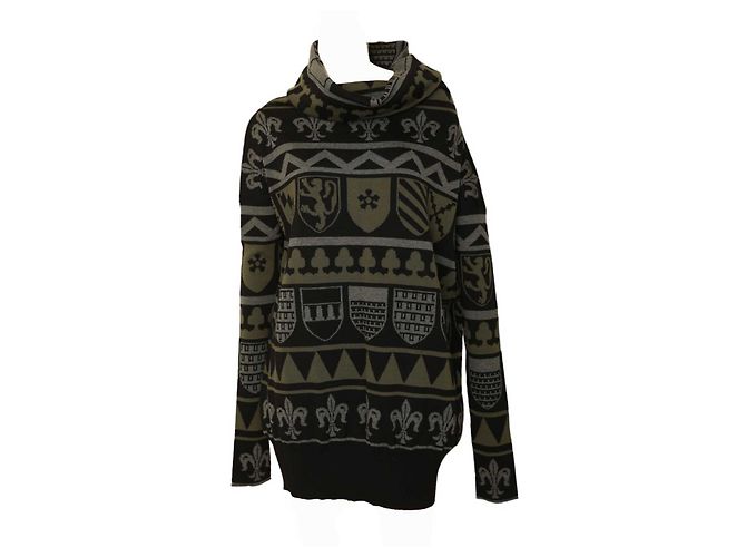 Stella Mc Cartney Stella McCartney Schwarzgrauer Kaschmir-Strickpullover mit Wasserfallausschnitt, mittelalterliche Größe 38 Mehrfarben - Ansicht 3