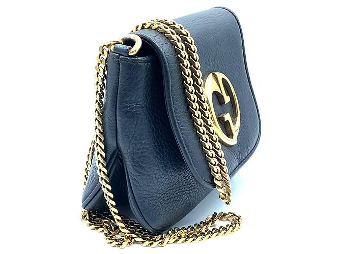 Bolsa de ombro Gucci em couro preto - vista 4